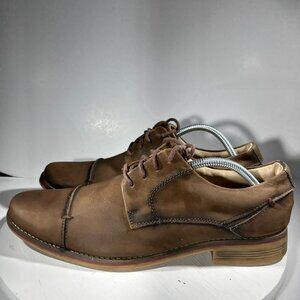 Belvedere Paris Mens Calf Leather Dress Shoes Size 10.5 D Brown Cap Toe Oxfords